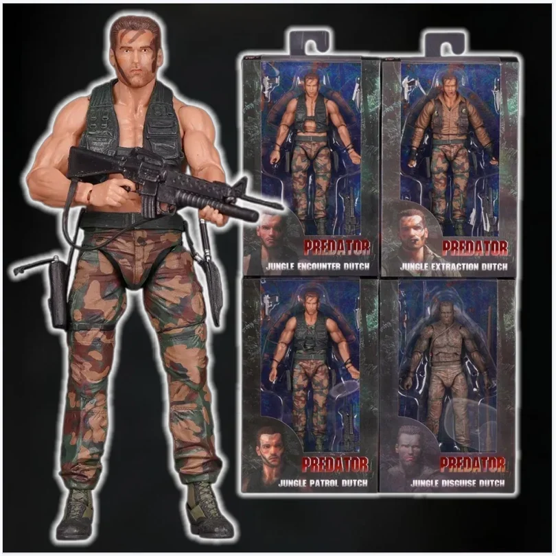 

Новинка! Фигурка Neca Predator Jungle Extraction Dutch (Шварценеггер), статуэтка, модель, украшение для рабочего стола, игрушка, подарок