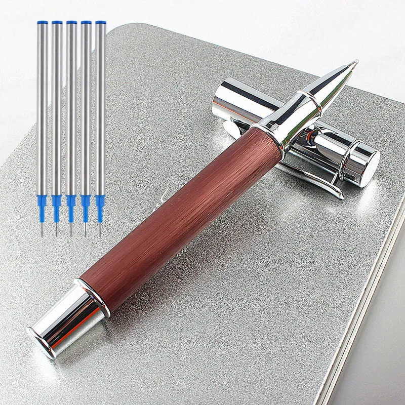 

Luxury Metal wood Ballpoint Pens School Business Office Signature Writing Ballpen Student Stationery Supplies Rollerball Pen