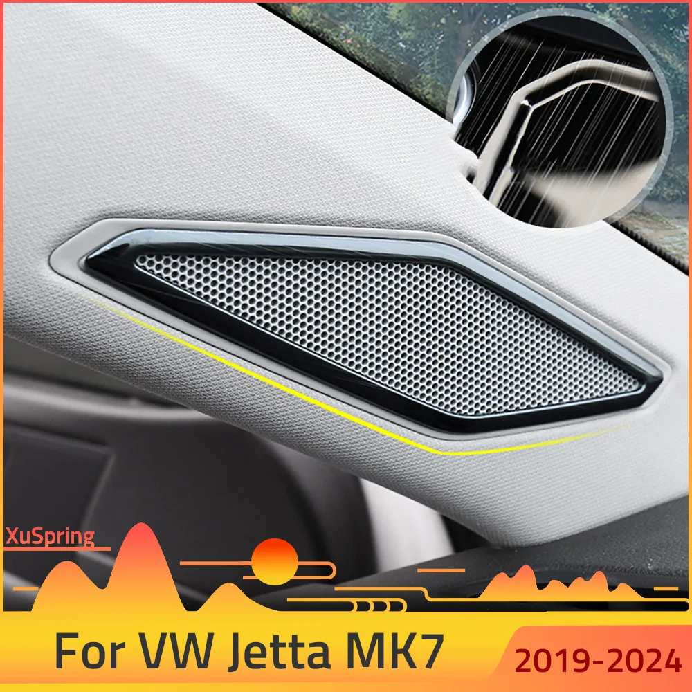 

Car A Pillar Air Outlet Speaker Bezel Trim Cover Frame Stickers Garnish Styling For VW Jetta MK7 2019 2020 2021 2022 2023
