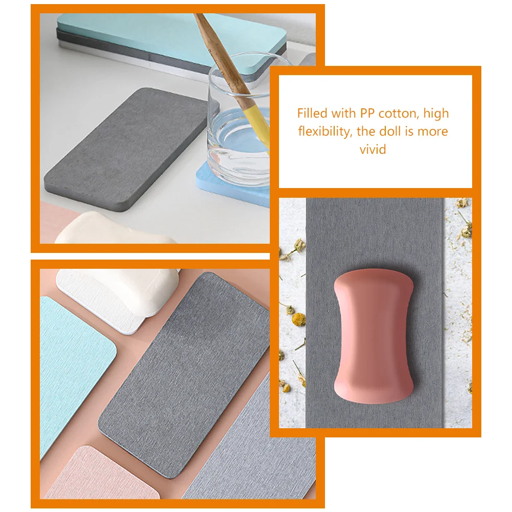 

4pcs Diatomite Coaster Set Absorbent Pad For Kitchen Bathroom Countertop Water Absorbent Mat Non-Slip Table Protector Household