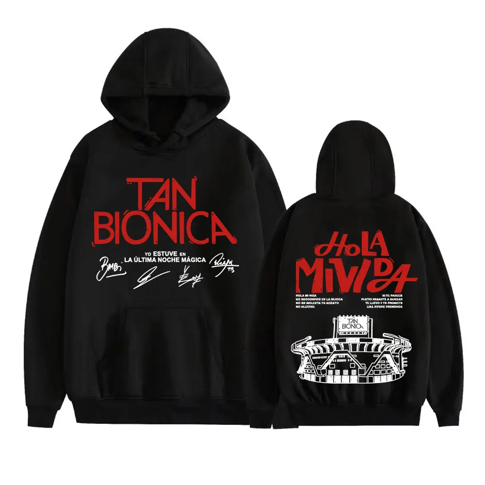 

Толстовки Tan Bionica Hola Mi Vida LA ULTIMA NOCHE MAGICA, мужские и женские, в стиле Harajuku, хип-хоп, панк, с капюшоном, повседневные, оверсайз