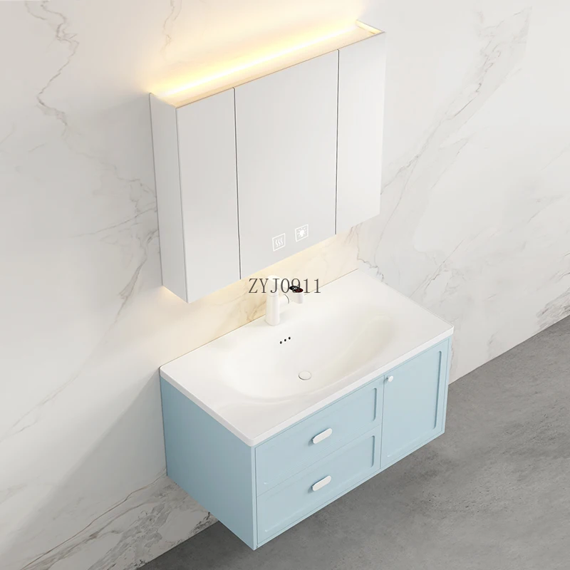 Haze blue 50cm zintegrowana umywalka ceramiczna dotykowa umywalka wisząca kombinacja szafek łazienkowych K76