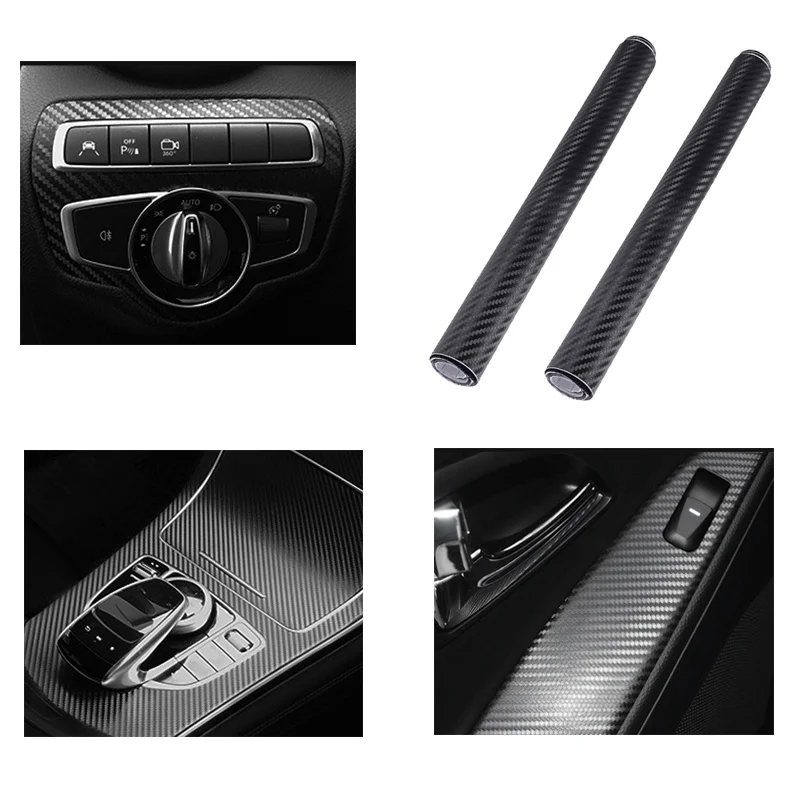 

30X127Cm Carbon Fiber Wrap Roll Self-Adhesive Waterproof Sticker For Car Motorcycle Laptop Furniture Window Car Wrap Film Carbon