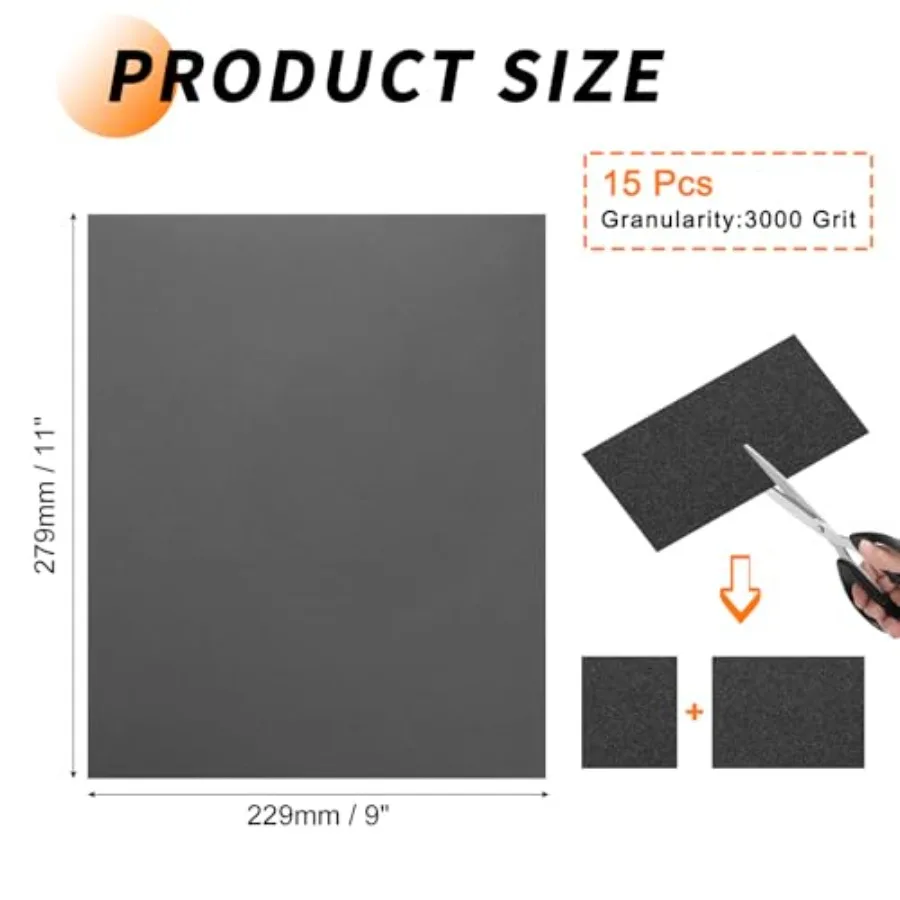 Pcs Sandpaper, 9 x 11 Inch Sand Paper Silicon Carbide Abrasive Sanding Paper [ for Wood Craft and Furniture Repair and DIY Proj