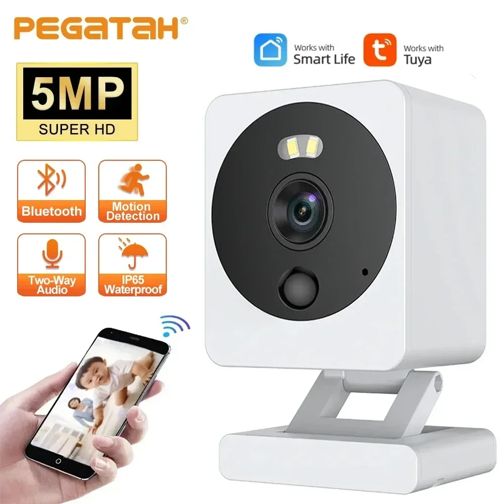 

5MP HD Wifi Camera Indoor Mini Surveillance Camera For Baby Monitor Pet Video Record 2 Ways Audio Security Camera Tuya APP