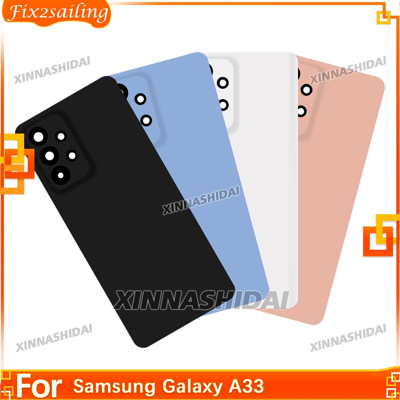 AAA+++ For Samsung Galaxy A33 Back Battery Cover Rear Housing Cover With Side Button Replacement Parts for Galaxy A33 Back Cover