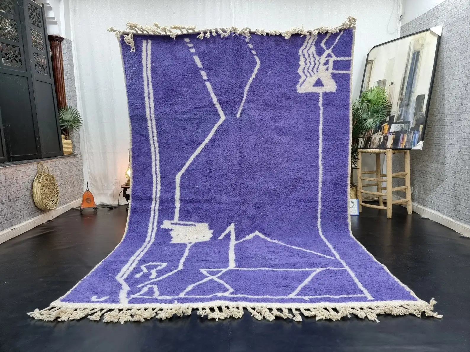 Blue amethyst purple abstract handmade living room carpet unique handmade area carpet home decoration carpet