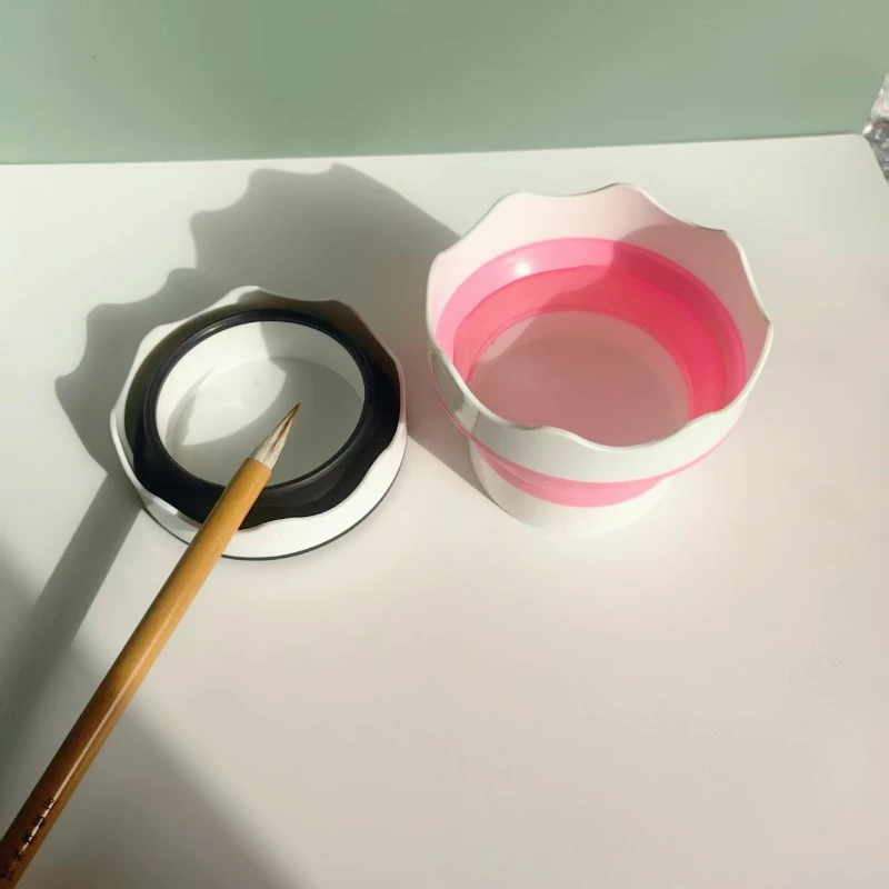 Foldable Mini Silicone Painting Bucket-Watercolor Brush Cleaning Cup-Vibrant Art Accessories|Durable Silicone Material