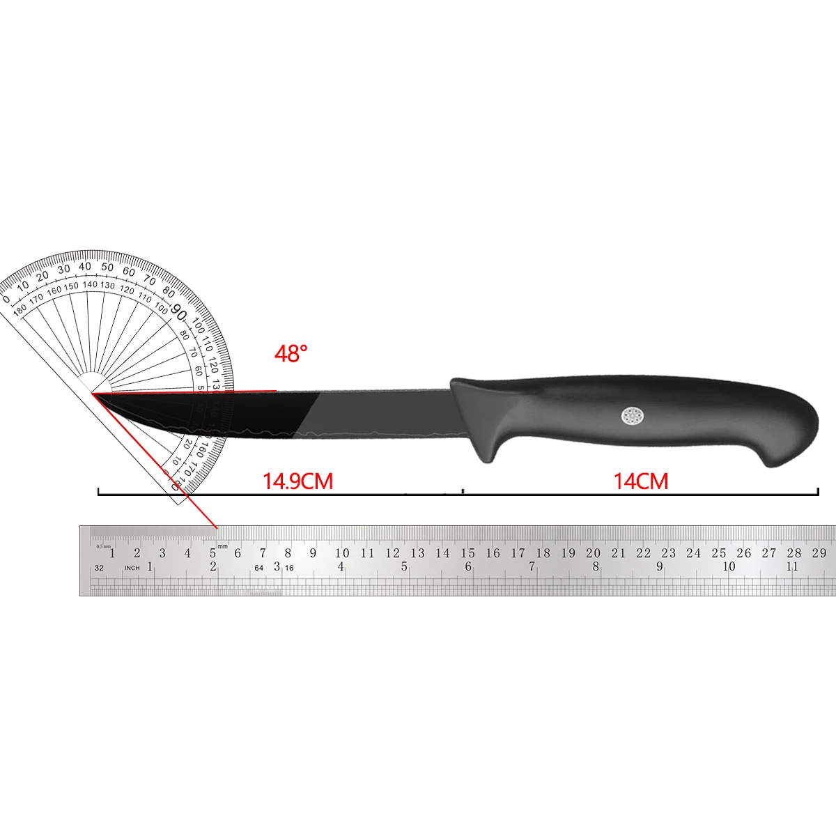 

Профессиональный мясной нож — нержавеющая сталь для забоя свиней/челового скота, сверхмощной резки и снятия костей | Ручка из силикагена