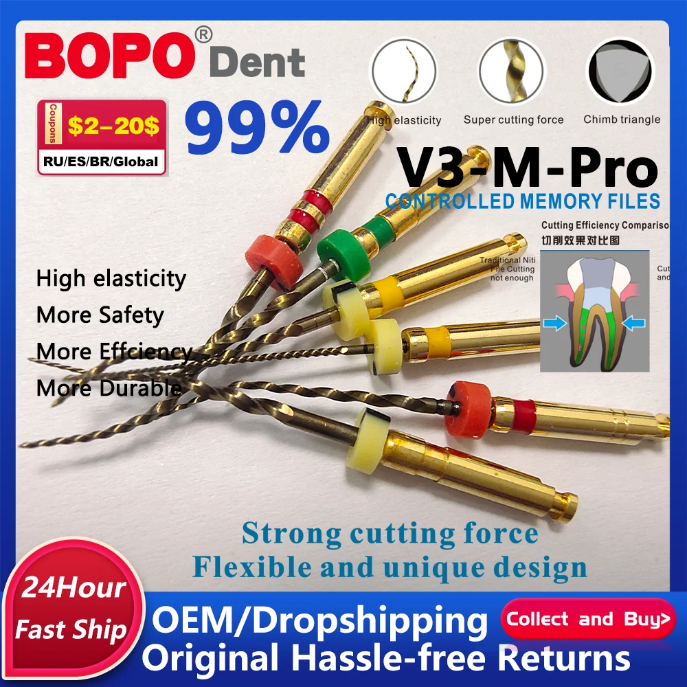 

M3 Pro 6Pcs/Box Factory Outlet Dental Nickel Titanium Heat Activation Root Canal File Endodontic Rotary File 0406Taber Materials
