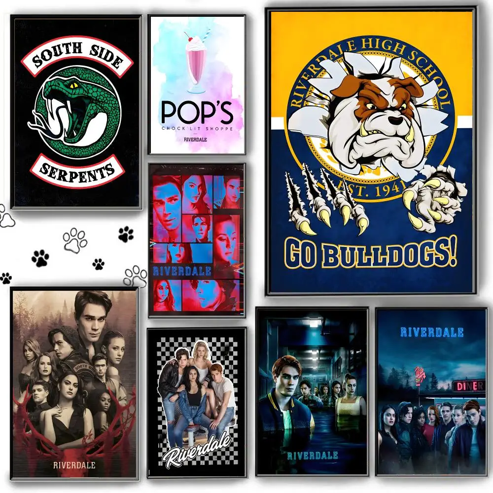 Anime R-Riverdale TV Poster Peel And Stick Matte PVC Self Adhesive Removable Waterproof Frameless Bedroom Living Room Decor