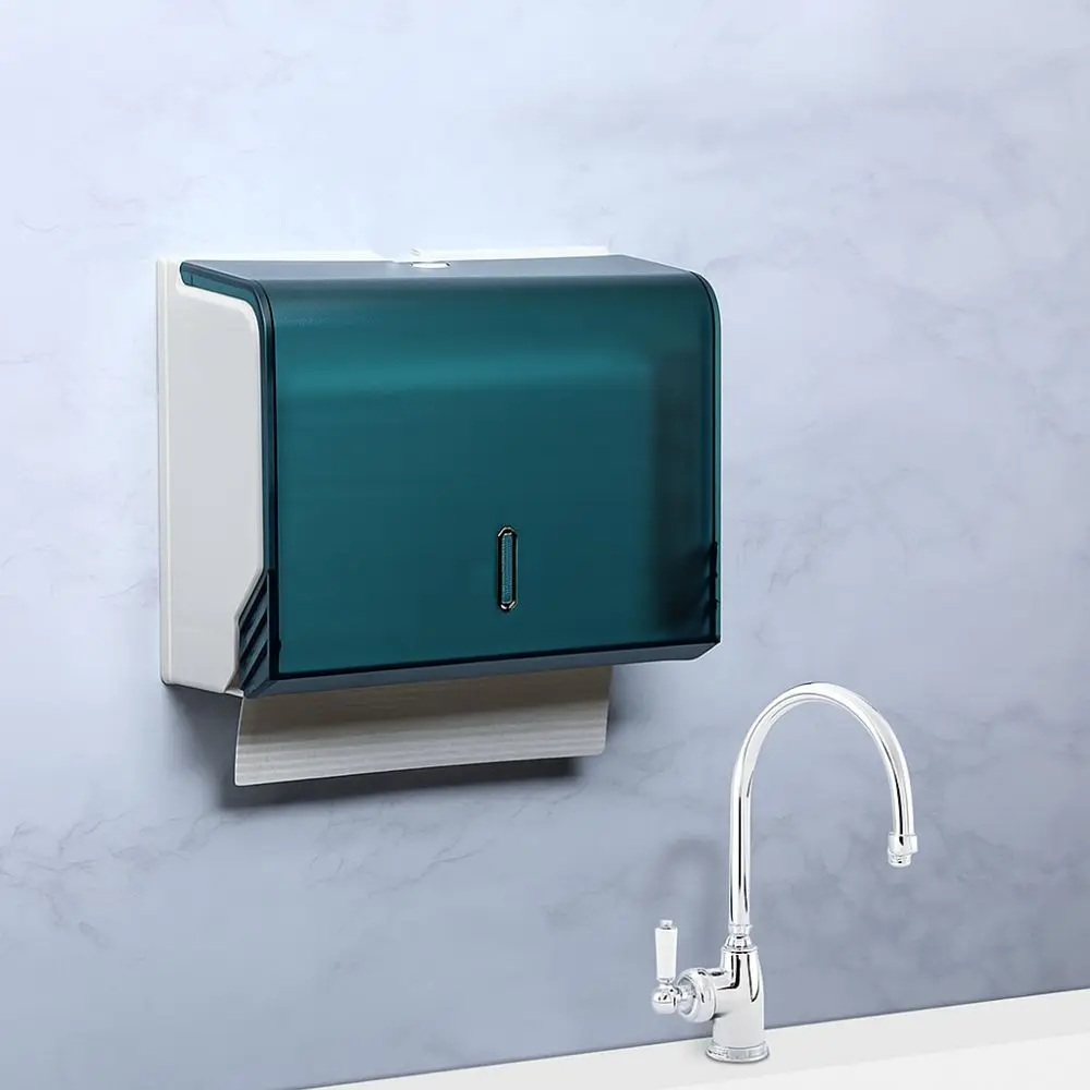 Large Capacity Paper Towel Dispenser No Punch Space Saving Tissue Dispenser Waterproof Bathroom Tissue Box Restaurant