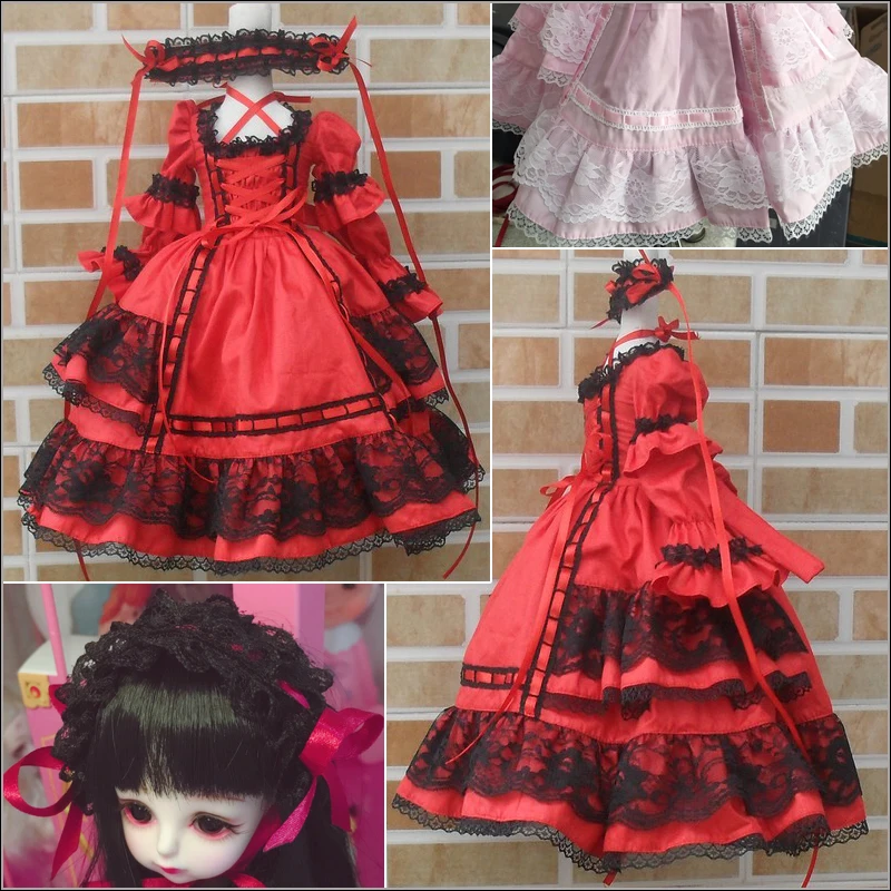 Custom BJD Doll Clothes 6 Colors Classic Dress 1/4 1/6 1/3 1/2 Elegant Princess Long Dress DD MSD YOSD Doll Accessories