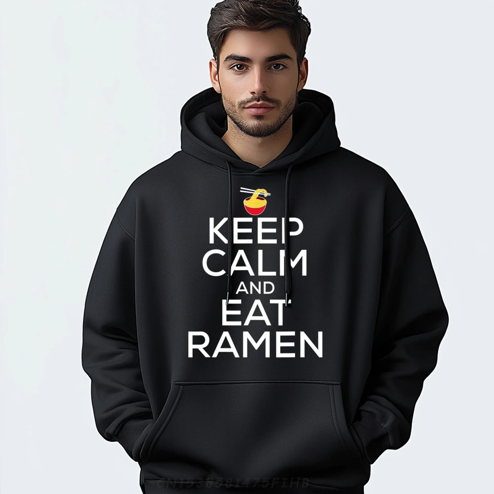 Keep Calm And Eat Ramen Funny Ramen Noodle Spicy Lovers Vintage Pullover Hoodies Casual Everyday New Year Party