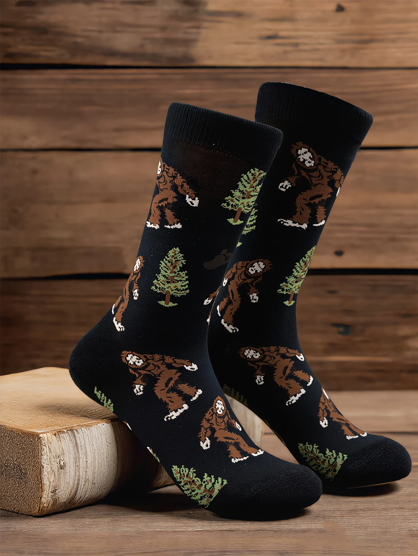 1 Pairs Men's Novelty Monkey Print Crew Cotton Socks Casual Outdoor Mid-Calf Socks For Man Streetwear Skateboard Socks New