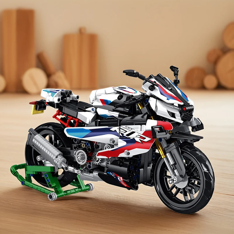 MOC 912 قطعة مدينة التقنية سوبر دراجة نارية سباق الدراجات النارية نموذج بنة قاطرة ألعاب مكعبات للأطفال الأولاد الهدايا #2