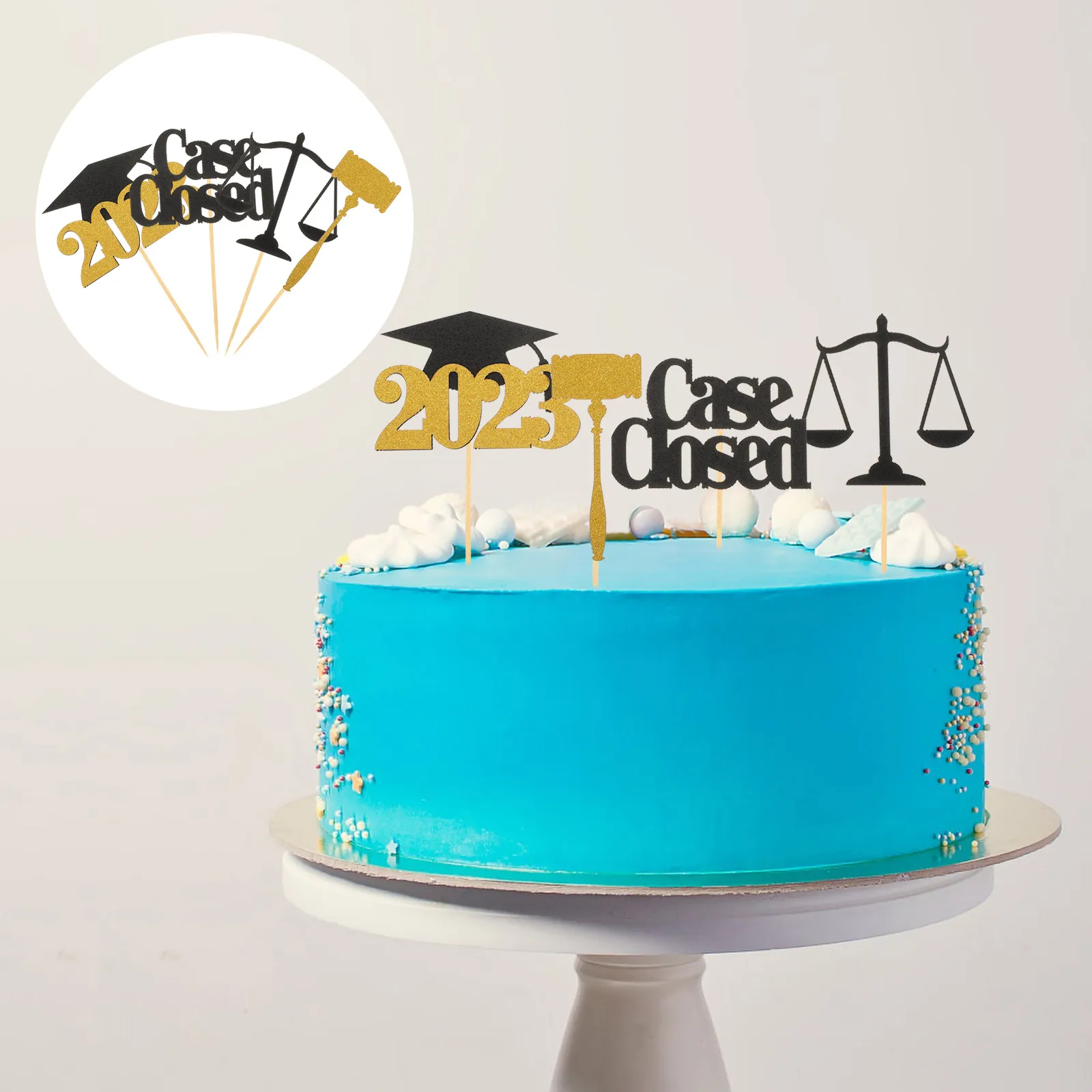 

24pcs Grad Party Decorations 2023 Congrats Decor Dessert Toppers Decorations Cake Supplies Cupcake Ornaments Cake Dessert Picks