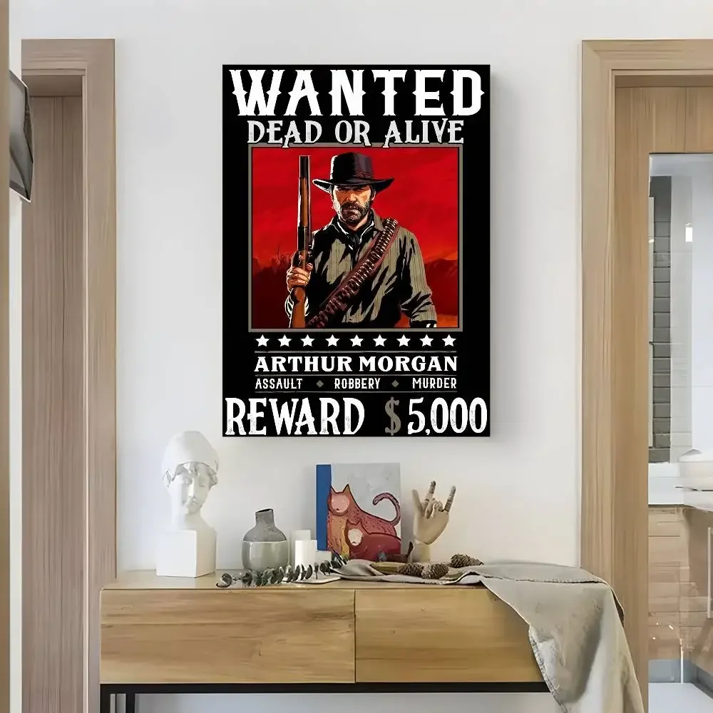 لعبة Red Dead Redemption 2 ملصق HD Art Sticky Wall مقاوم للماء غرفة المعيشة المنزلي غرفة نوم بار الديكور الجمالي