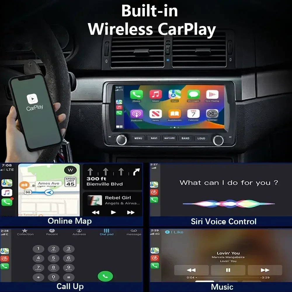 CHSTEK Wireless Carplay For BMW 3 Series E46 M3 1998-2007 Rover75 MGZT Car Radio Bluetooth GPS WIFI 4G RDS Android 13 Head Unit