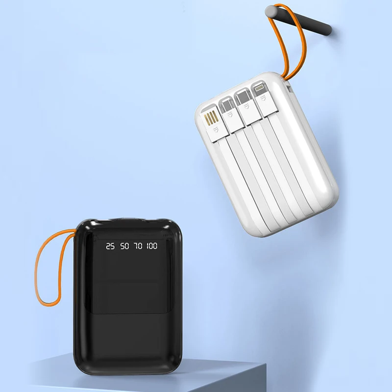 18650 Power Bank Fast Charging Powerbank Portable Battery Charger PowerBank For iPhone Xiaomi 4IN1 Mini Battery Storage Boxes