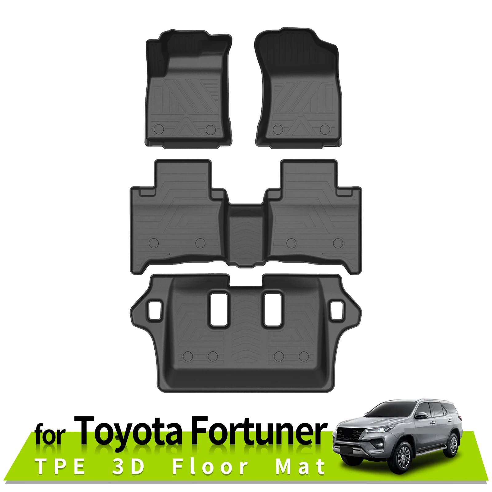 

Fit for Toyota Fortuner 2016-2021 Car Floor Mats Trunk Backrest Pad TPE