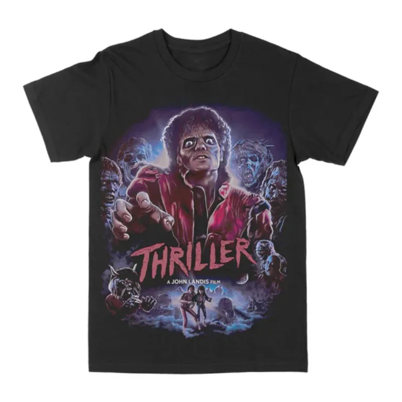 Michael Jackson Thriller TShirt Retro Streetwear Hip Hop Black Men's Clothing Women Clothing Tee 2026 Summer New T Shirt