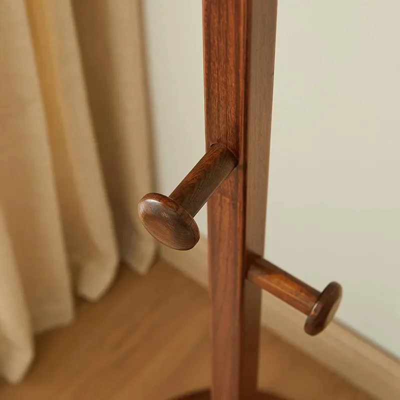 Full Solid Wood Floor to Ceiling Coat Rack Vertical Clothes Hanger for Bedroom Living Room Home Storage Organizer