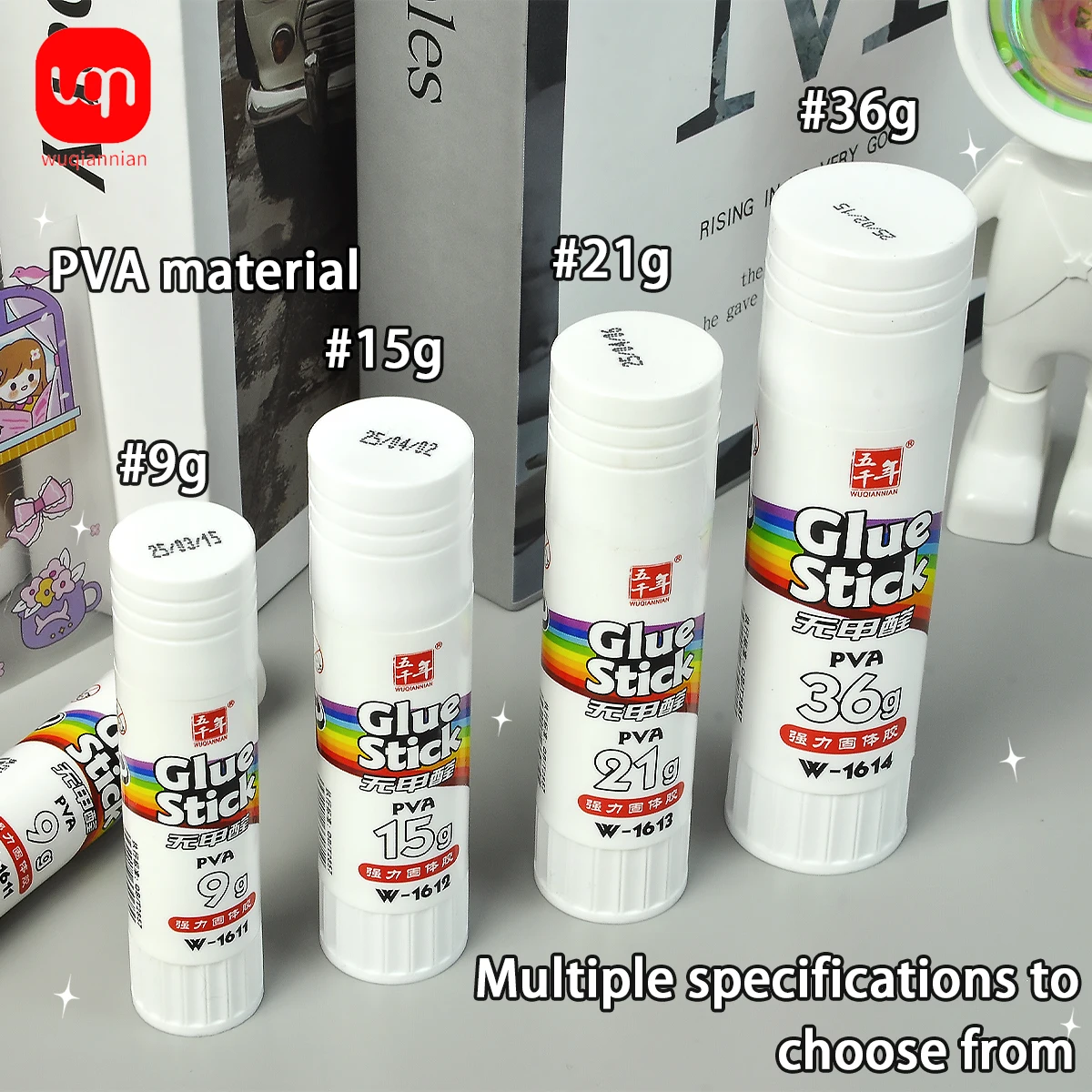 

WQN-3/6/12pcs Glue Sticks Portable Non-toxic Sealed Solid Glue Student Stationery Home Office Supplies 9-36g
