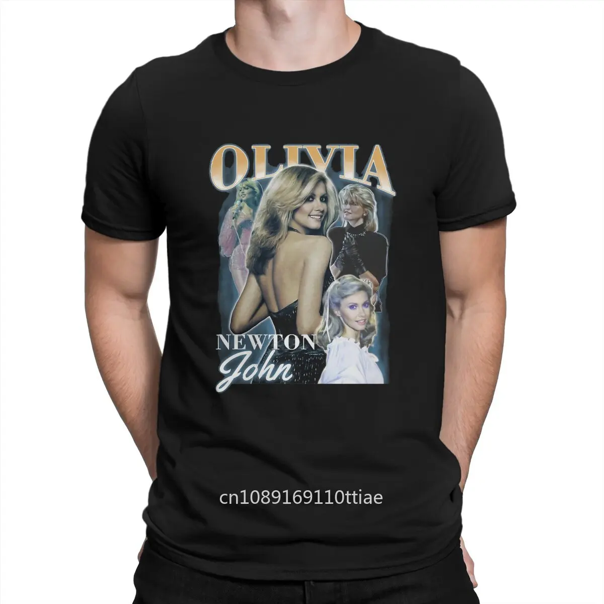 Funny Australian Pop Female Singer T-Shirts Men O Neck Cotton T Shirt Olivia Newton John Short Sleeve Tee Shirt Original Clothes