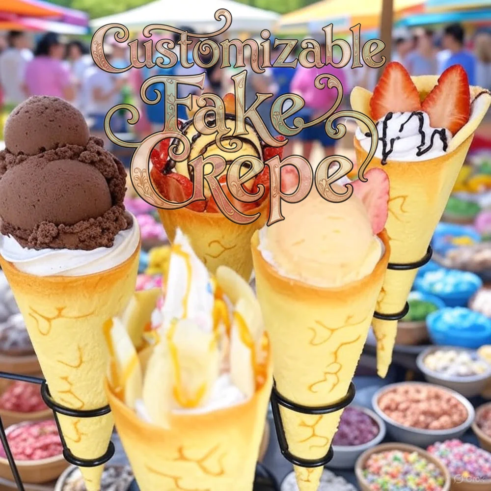 

Artificial Crepe Cone Food Model - Realistic Fake Pancake Shop Decorations, Perfect for Photography Props & Kitchen Ornaments