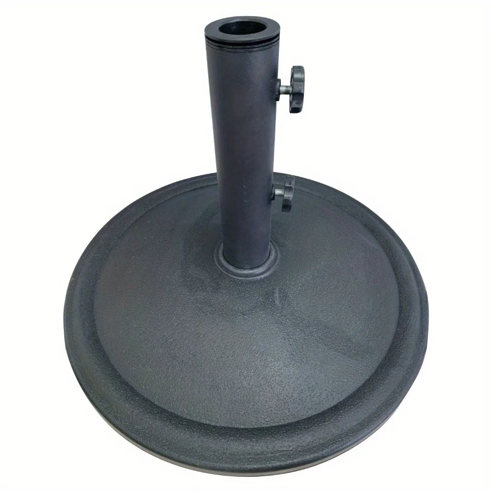 

26 lbs matte black round umbrella base base designed for patio tables for outdoor use