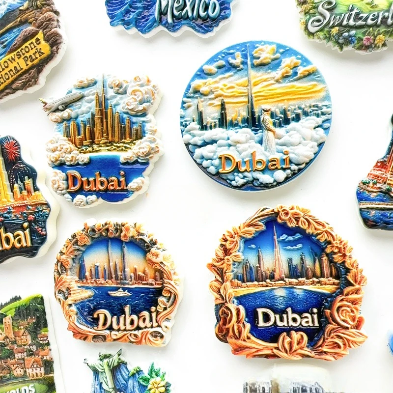 Dubai Refrigerator Sticker Burj Khalifa Tourism Souvenir Gift Souvenirs High-end Home Decoration Magnetic Sticker