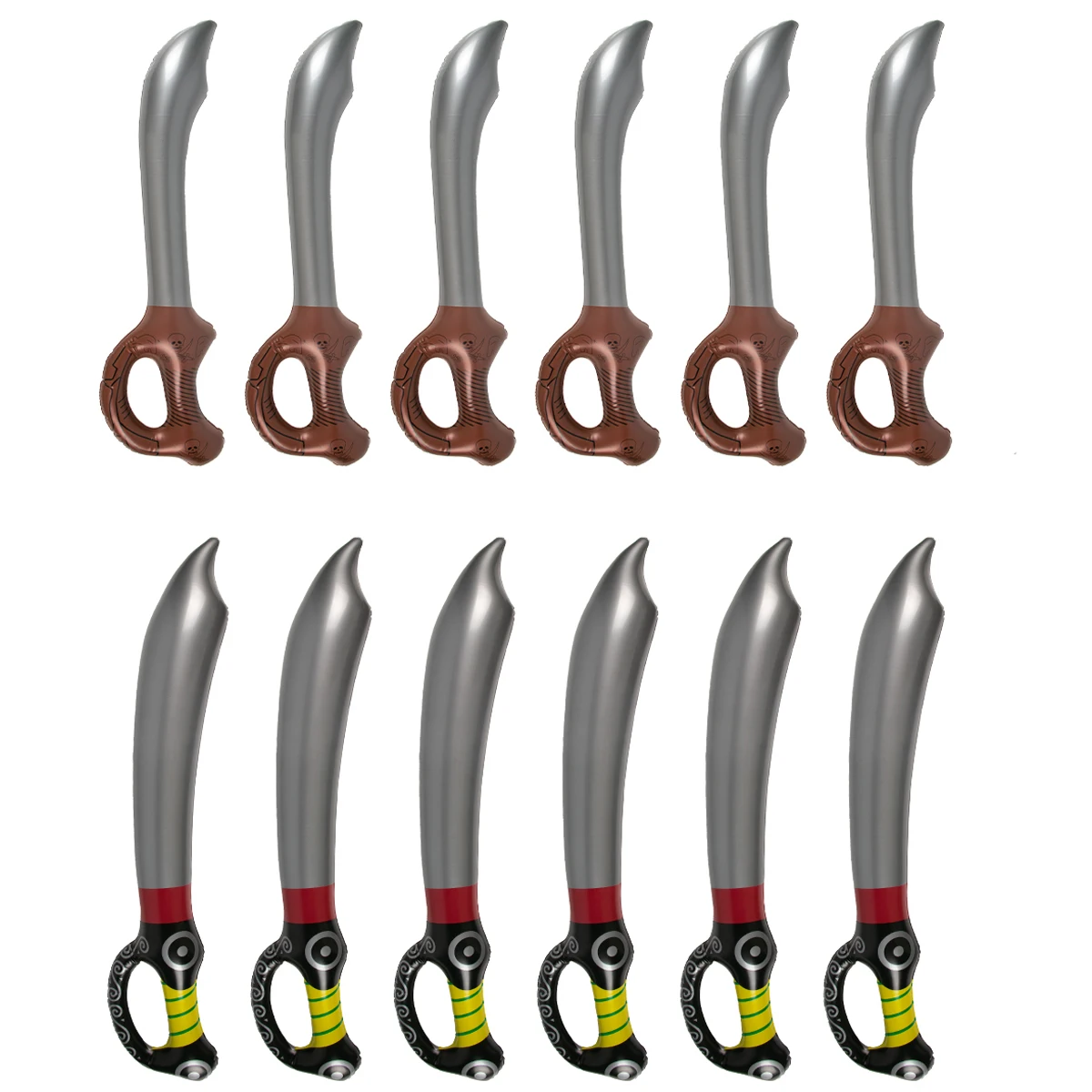 6pcs Pirate Sword Inflatable Swords Inflated Knife for Pirate Party Supplies Halloween Cosplay Stage Props Pirate Party Toys