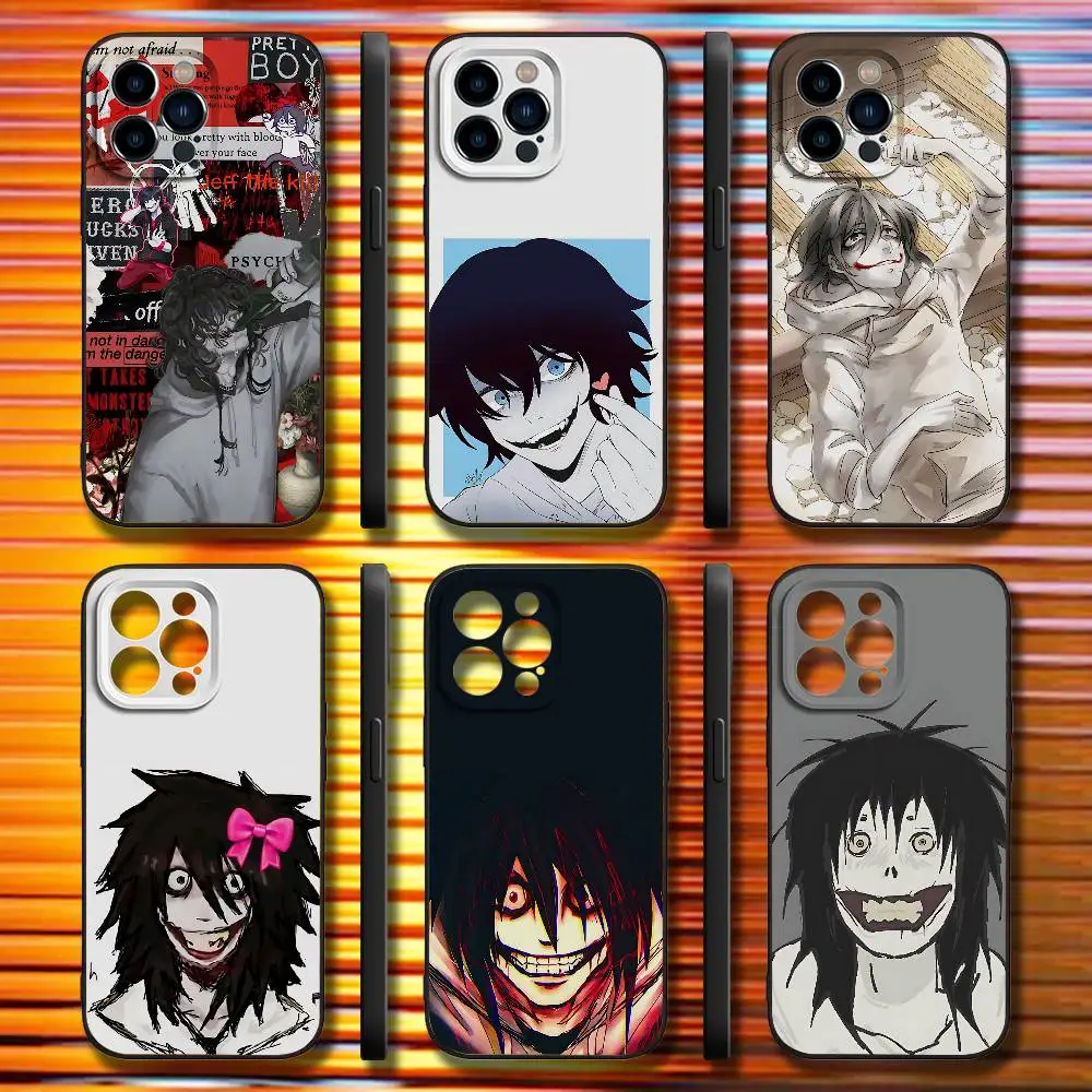 

Creepy Urban Killer Jeff For iPhone 17,16,15,14,13,12,11,X,XR,Air,Pro,Max,Plus Soft Funda Black Phone Case