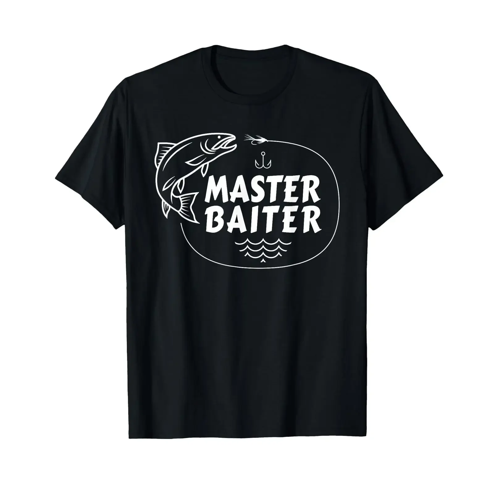 Master Baiter Funny Fishing Fisherman Joke Dad Grandpa T Shirt vintage Washed Slightly graphic Stretched Stylish Unisex