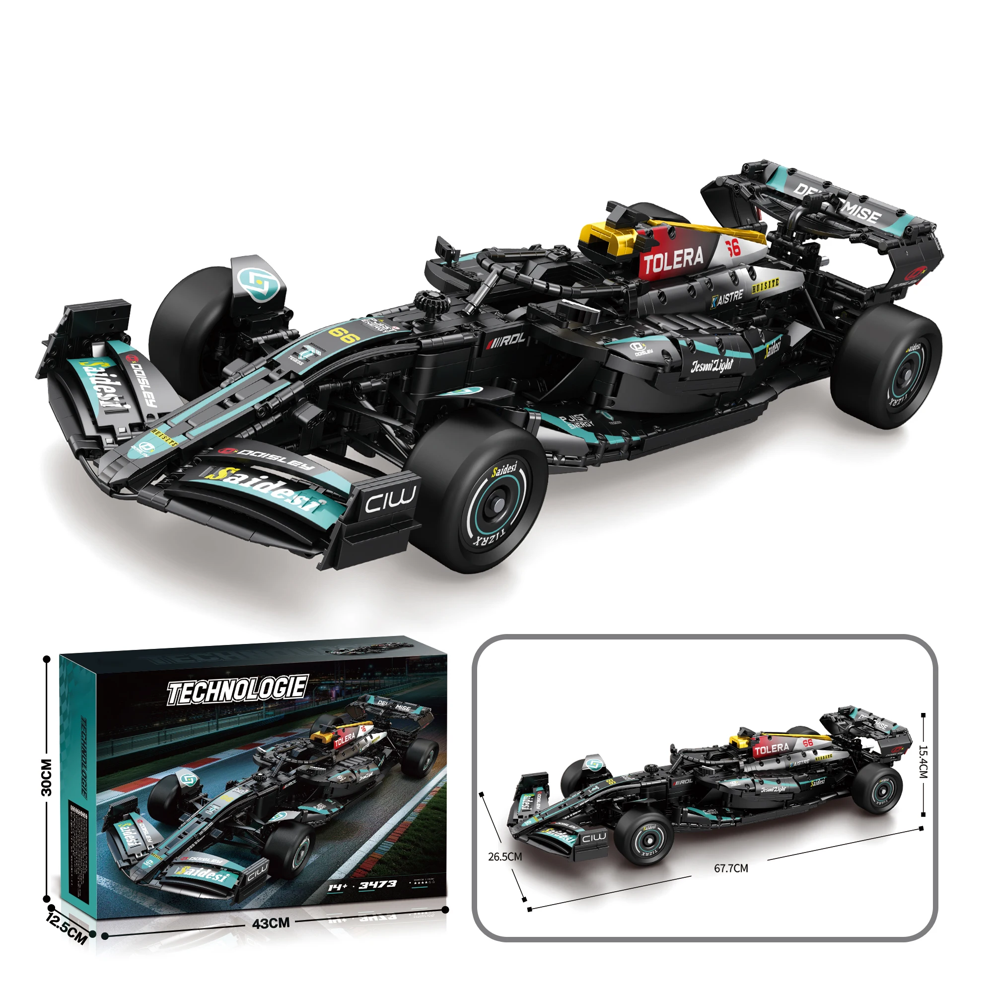 3473PCS Simulated 1:8 Racing Car Building Blocks Set, Home Car Model Ornament, Technological Assembly Toy, Kids Birthday Gift