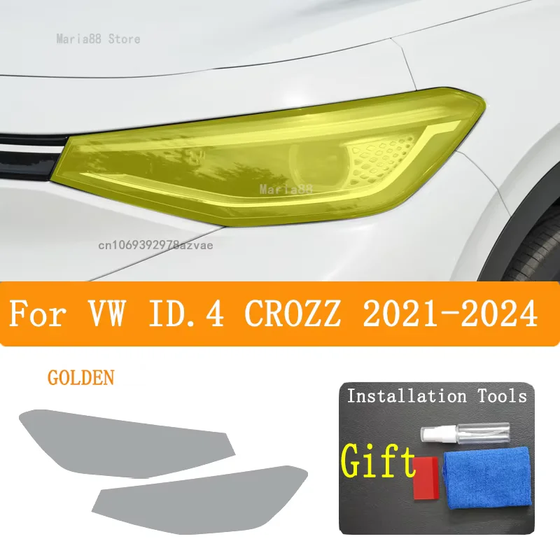 

Anti Scratch Kit TPU Headlight Protective Film For VW ID.4 CROZZ 2021-2024 Transparent Black Anti Yellowing UV Protection Kit
