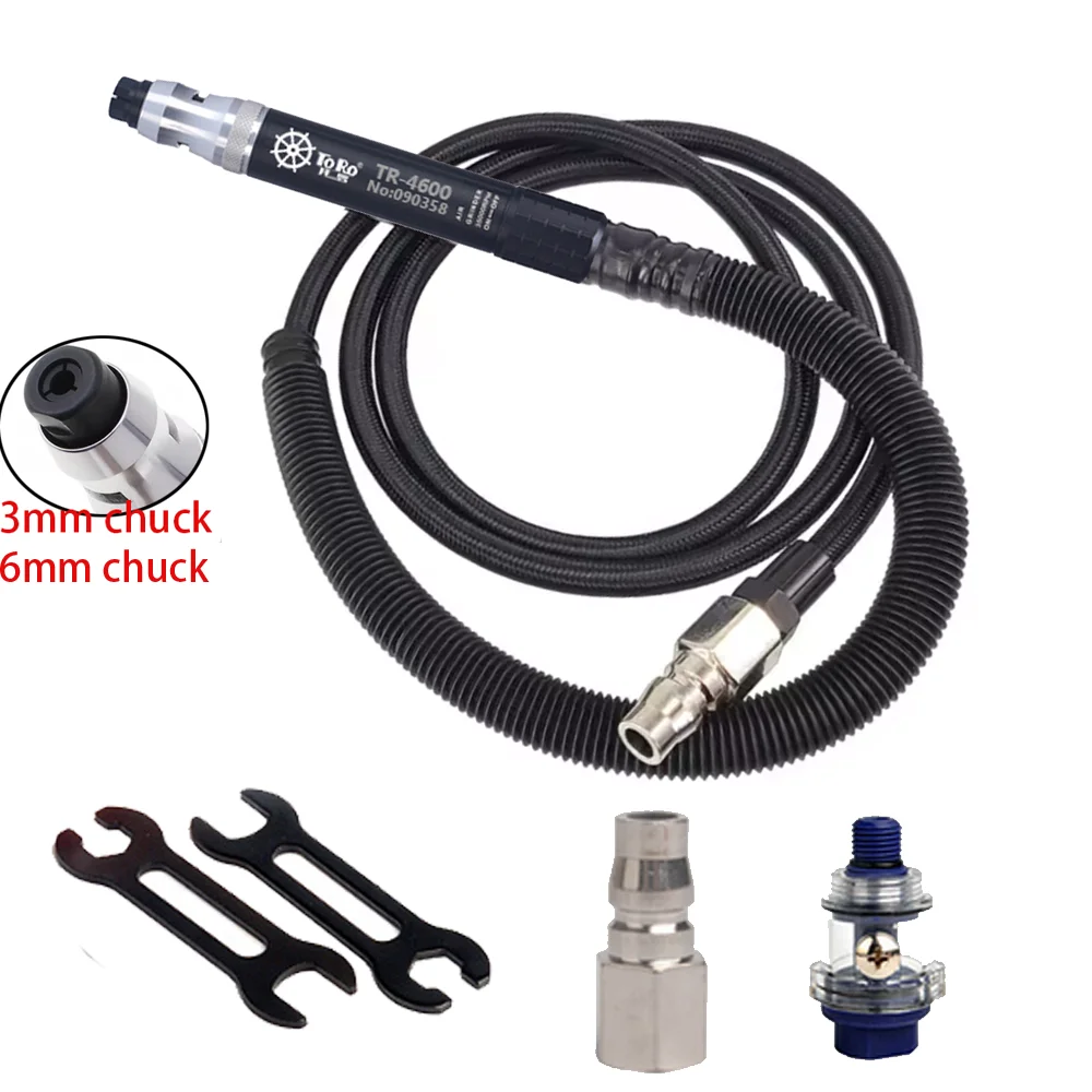3mm 6mm Air Angle Die Grinder Pneumatic Grinding Machine Mill Engraving Machine Pneumatic Die Grinder Carving Tool 65000rpm