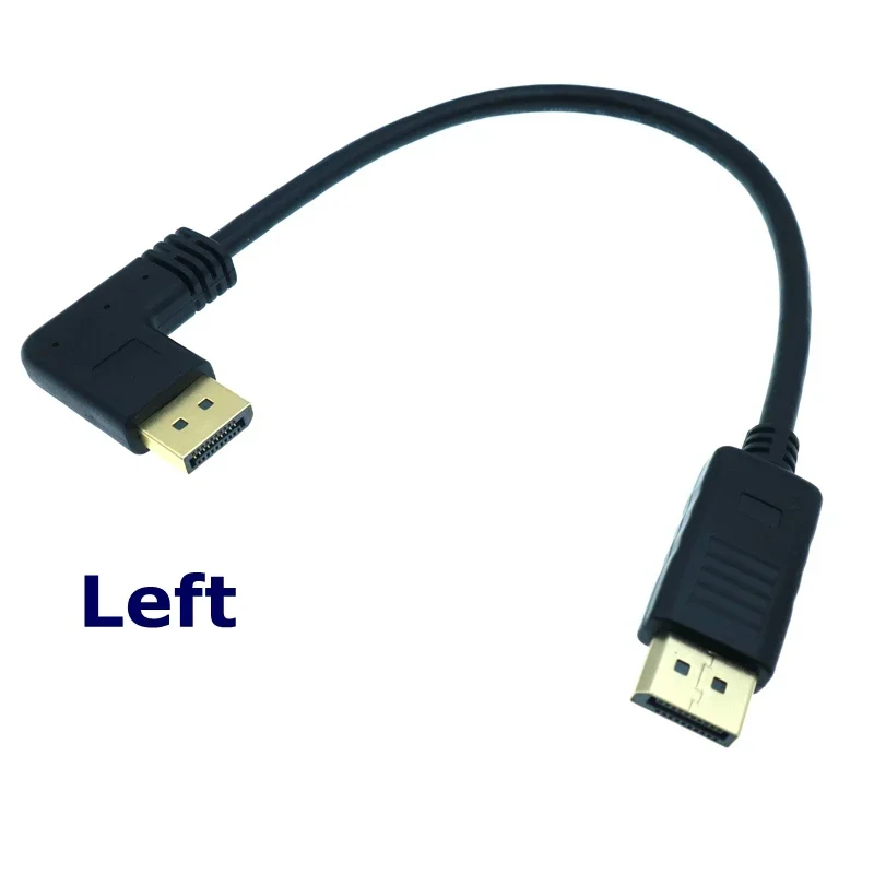 30 سنتيمتر مطلية بالذهب 90 درجة DisplayPort ذكر إلى كابل ذكر DP 4K HD كابل الفيديو للكمبيوتر شاشة التلفزيون العارض التلفزيون