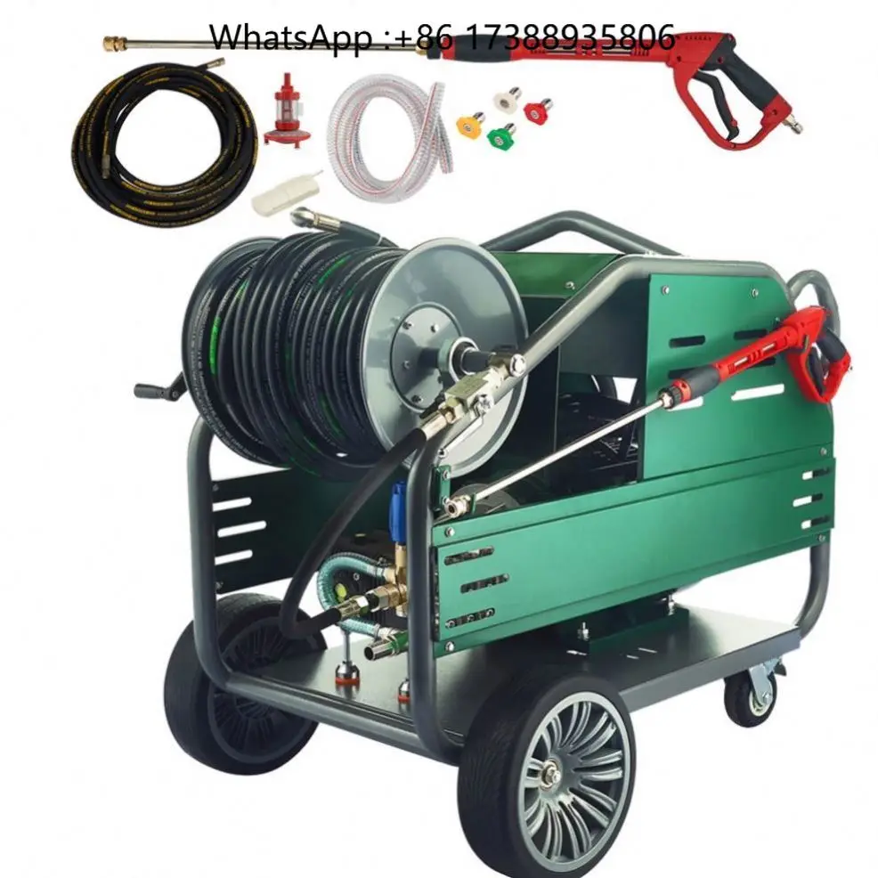Industrial Electric 150 Bar Pipeline Water Jet Washer Equipment High Pressure Drain Cleaner Sewer Pipe Cleaning Machine With