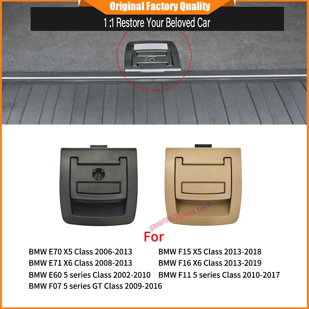 Cargo Area Mat Spare Tire Cover and Trunk Handle Accessory Complete Set For BMW X5 X6 Models F15 F16 2014 - 2019