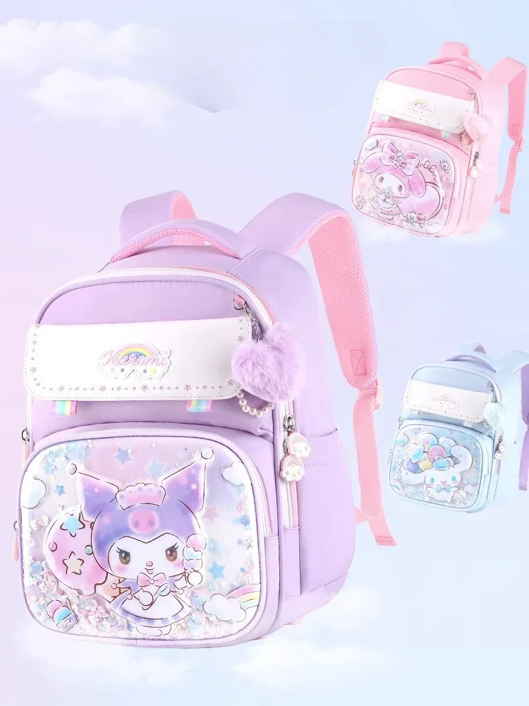 Imagem -02 - Sanrio Cinnamoroll Babycinnamoroll para Estudante da Escola Primária Proteção Coluna Feminina Mochila de Alívio