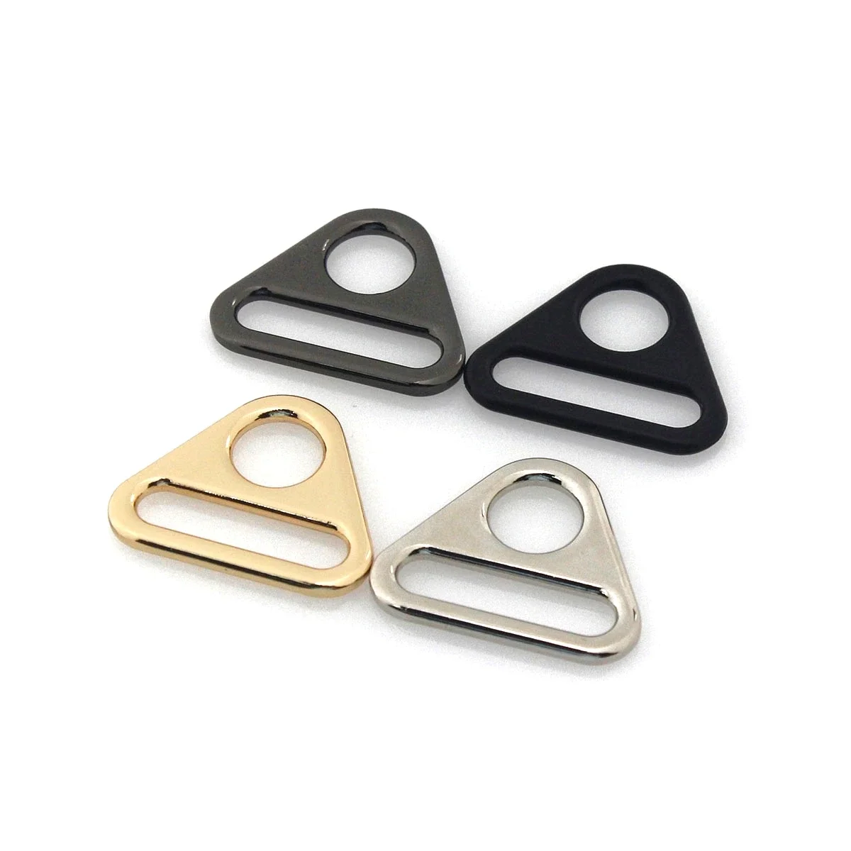 Fivela em metal triangular 5 peças, cinto ajustável para correias de couro, bolsa artesanal, cinto, bagagem, acessório diy