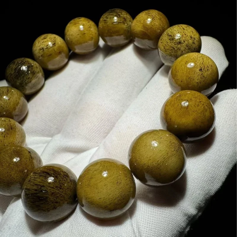 Tibetan natural camel bone bracelet in original color, feels like jade with full grain patterns, suitable for gifting, personal