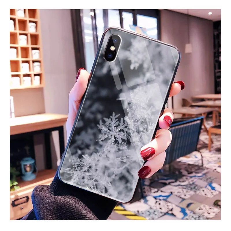 

Winter Christmas snowflake Glass phone case For Samsung S25 S24 S23 S22 Ultra S24 Plus A55 A16 A54 A15 A56 A36 A34