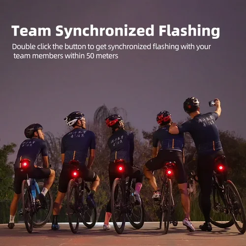Imagen 2 del producto XOSS XR Pro Team Sync luz trasera detección de freno automático luz trasera de bicicleta LED recargable impermeable luz trasera de ciclismo