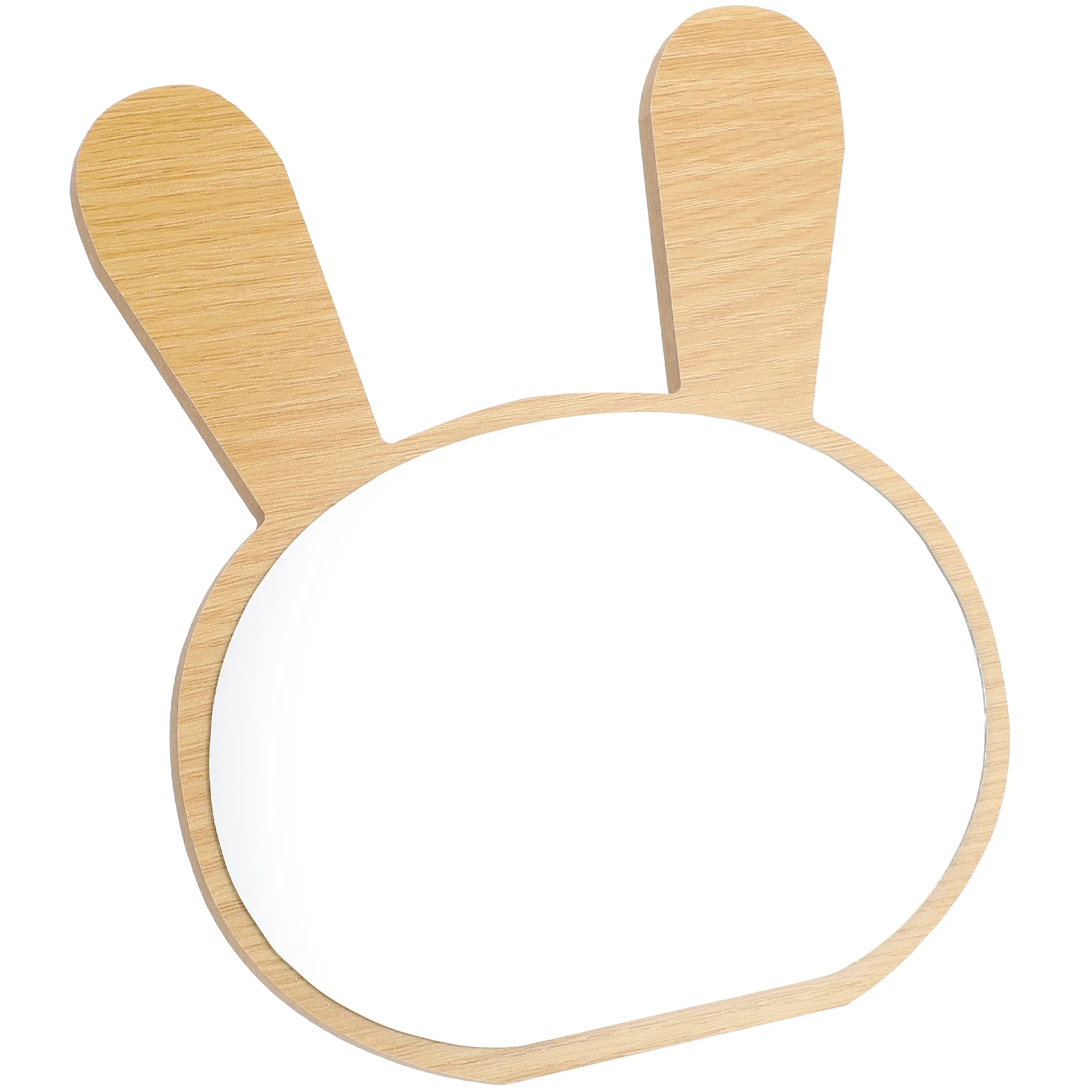 

Wooden Mirror High Definition Desk Vanity Mirror for Bedroom Living Room Study Small Rabbit Design Stable Base Glass