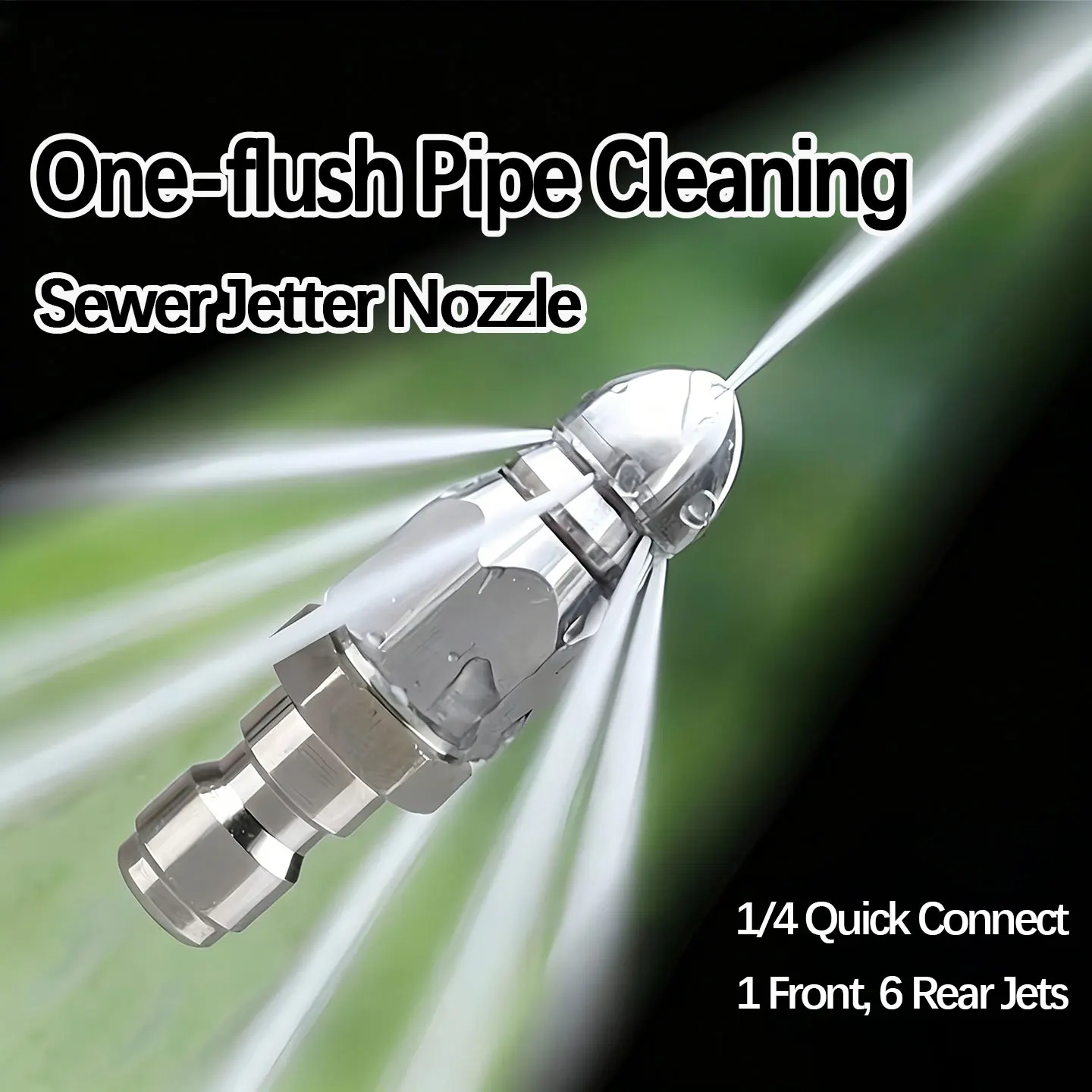 Water Rat Sewer Dredge Nozzle high pressure jet cleans pipes fits pressure washer for drain cleaning and pipeline unclogging