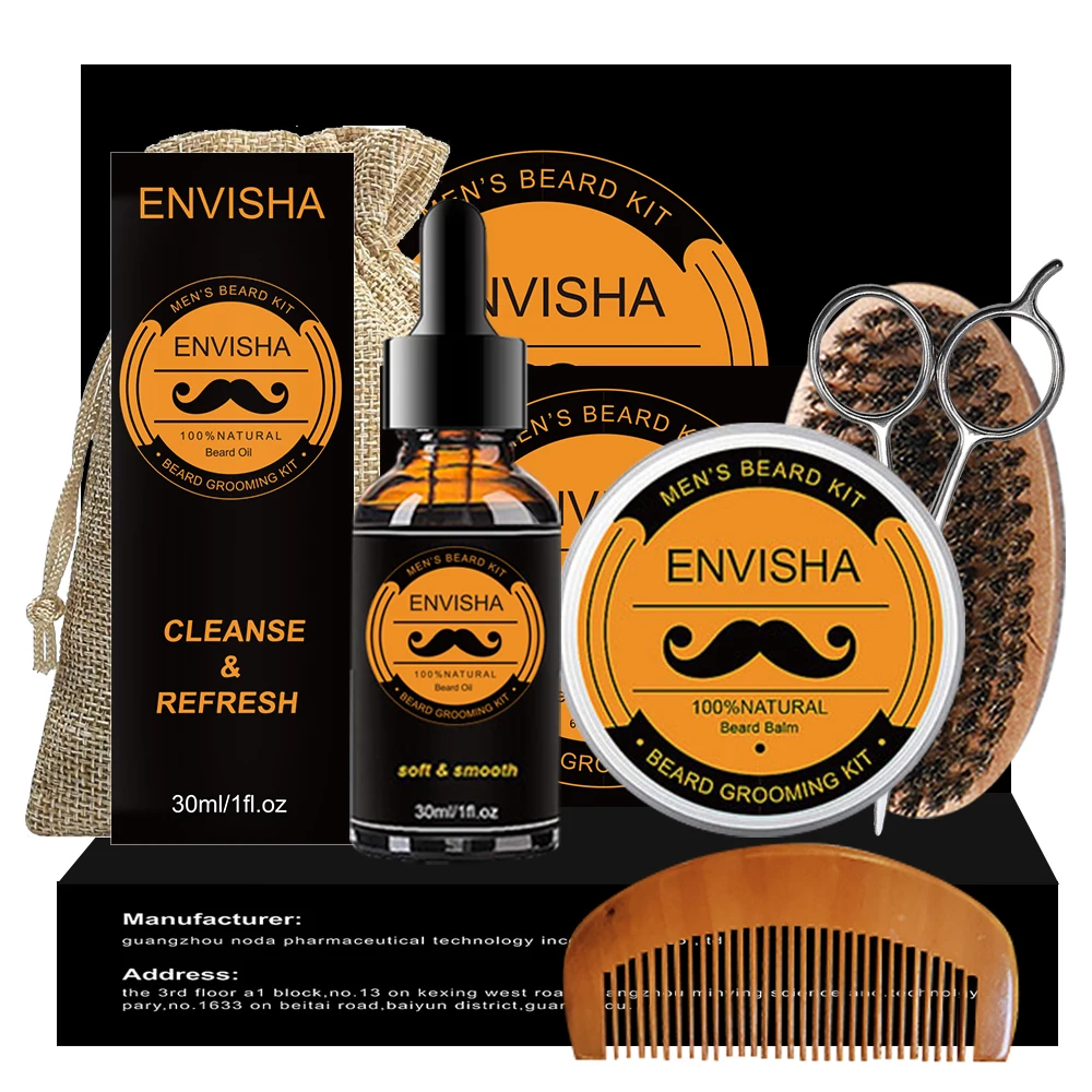 mens beard care 6 in 1 natural black beard grooming gift kit set