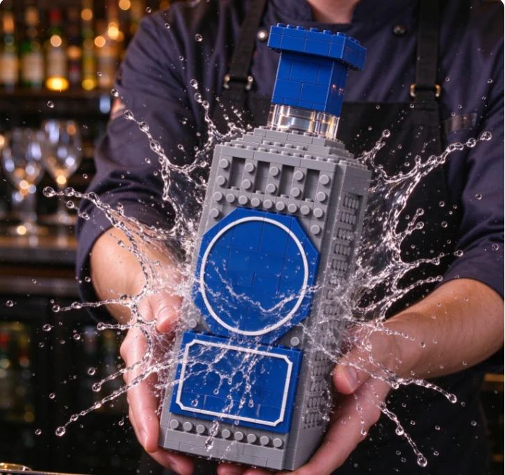 Simulation Wine Bottle Building Block Set - Liquor Bottle Decor, Creative Construction Toy & Ideal Gift for Home Display
